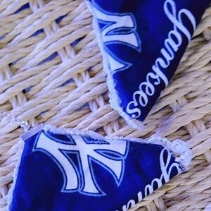 Ny Yankee Inspired Blue and White Dropped Chain Earrings